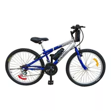 Bicicleta Box Bike Mtb Aro 24 Clásica - Azul & Gris