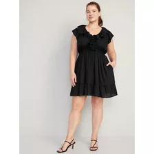 Vestido Old Navy Negro Casual Con Volado Plus Size