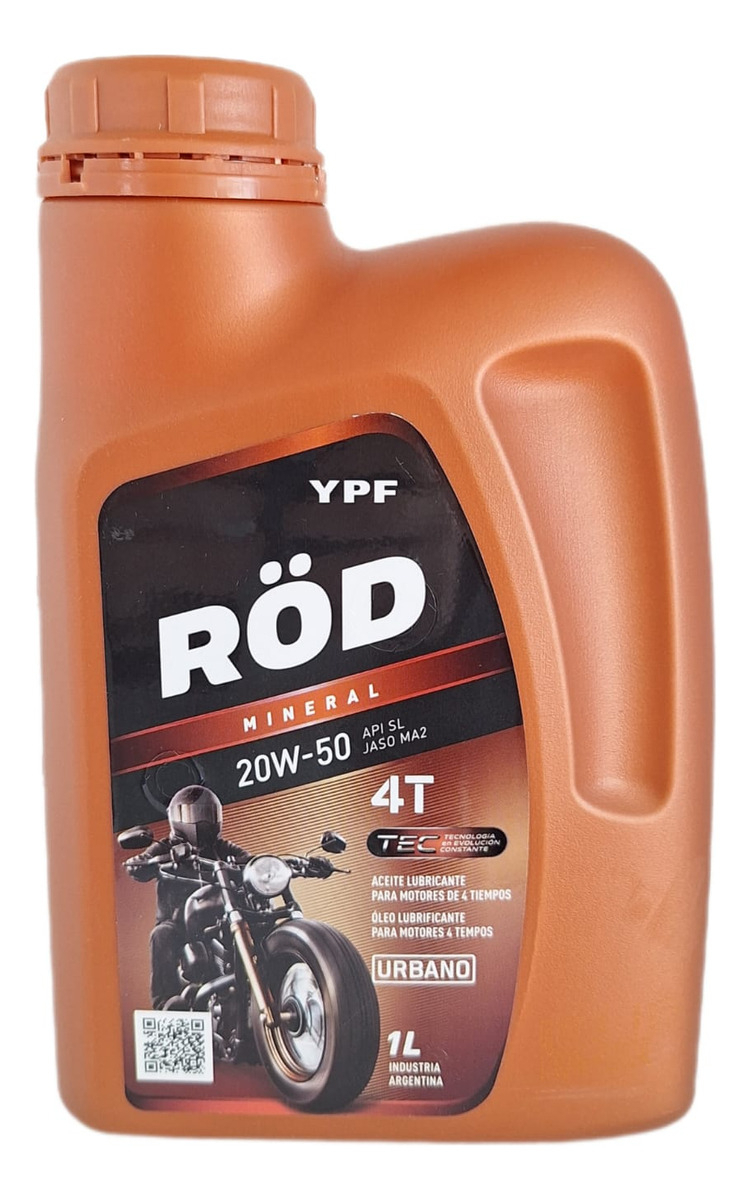 Aceite Para Motor Ypf Mineral 20w-50 Para Moto/cuatriciclo 1 Pack De 12 Unidades X 1l / 12l