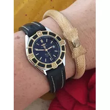 Relógio Breitling Aço Ouro Safira Lady - Temos Peças Raras