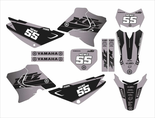 Adesivos Moto Cross Trilha Yamaha Xtz 125 Emblemas Kit Comp