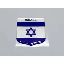 Adesivo Resinado Escudo Da Bandeira De Israel 8x7 Cm
