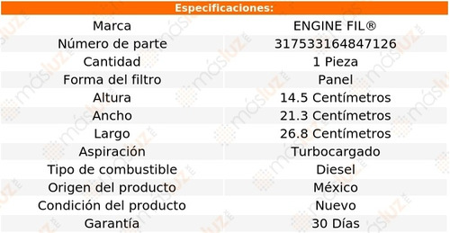 1- Filtro De Aire Rs4 8 Cil 4.2l Diesel 2007/2008 Engine Fil Foto 2