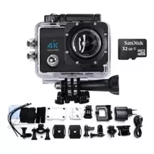 Câmera 4k Mergulho Com Cartão Memória Hd 1080p + 32gb