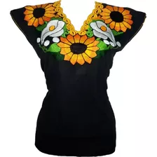 Blusa Artesanal Bordada Mexicana Juvenil Para Niñas