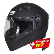 Casco Abatible R7 Racing Unscarred Doble Mica Dot Negro