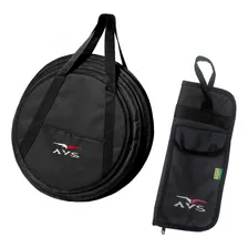 Kit Bag Capa Pratos Triplo E Bag Baquetas Avs Super Luxo