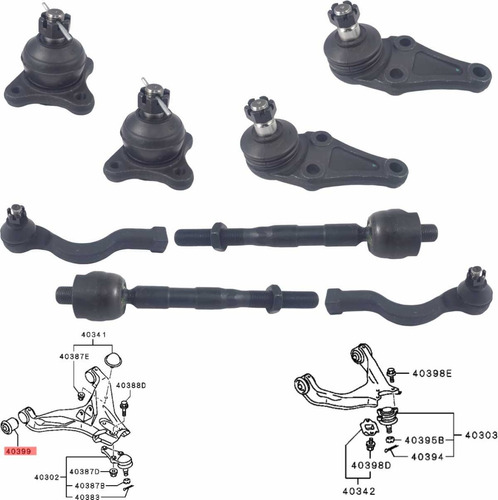 Kit Rotulas Bieletas Terminales Mitsubishi L200 2.4l 08-20 Foto 4