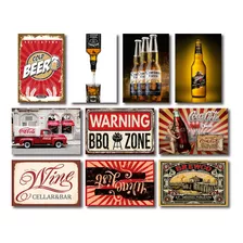 Kit Placas Decorativas Drinks Bebidas Bar Mdf - 10 Placas