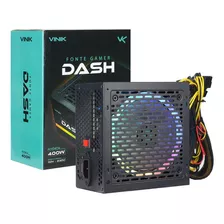 Fonte Gamer Atx 400w Real Vinik Dash Rgb Vfg400pr 110/220 Cor Preto 110v/220v