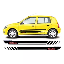 Adesivos Renault Clio Faixas Lateral Par Sport