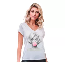 Camiseta Tshirt Marylin Monroe Chiclete Rosa