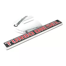 Emblema Cummins Turbo Diesel Ford F250 Dodge Ram 2500 Prata