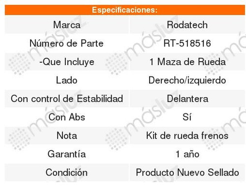 Maza Rueda Rdtch Delantera Nissan Maxima 00 Al 08 Foto 2