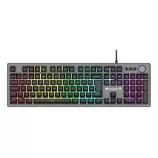 Teclado Gamer Fortrek Holt Português Brasil Cor Cinza Com Luz Rainbow