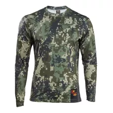 Camiseta Pescador Camuflada Proteção Solar Uv50+ Masculina