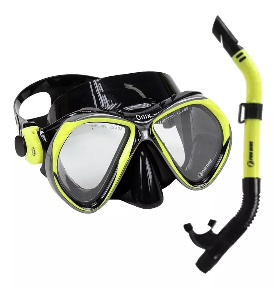 Conjunto Máscara Silicone Snorkel Mergulho Pesca Fun Dive