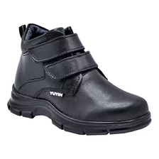 Zapato Bota Niño Yuyin 23270 Piel Negro Escolar 22 Al 26