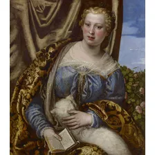 Santa Inês Cordeiro De Deus De Veronese Em Tela 65cm X 55cm