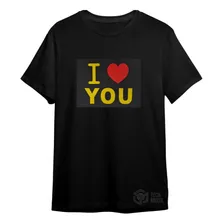 Camiseta Led Eletrônica Camisa Luminosa 14 - I Love You