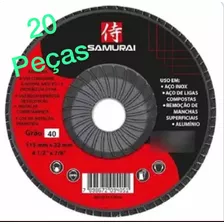 Kit 20 Disco Flap Plastico 115 X 22mm Gr 40 Samurai