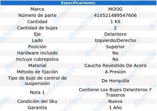 Buje Horquilla Del Izq/der Sup Moog Custom Cruiser 71 Al 73 Foto 2