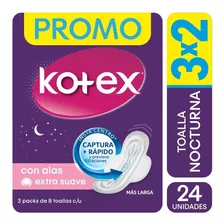 Kotex Nocturna Con Alas X 24 Unidades