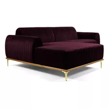 Sofá 350cm 6 Lugares Com Chaise Esquerdo Pés Gold Molino B-2