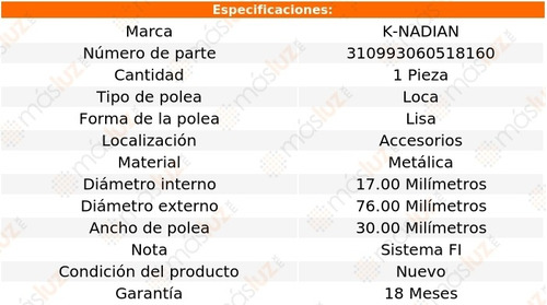 Polea Lisa Metalica Oldsmobile Lss V6 3.8l 97-99 K-nadian Foto 3