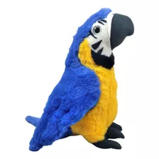 Arara Pelúcia Azul 30 Cm Altura Papagaio Antialérgico