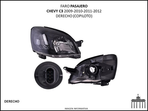 Faro Chevy 2009-2012 C3 Copiloto Ctt Foto 2