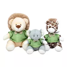 Trio Safári Nichos Leão, Girafa E Elefante - Quarto Do Bebê 