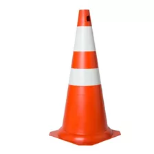 Cone 75 Cm Em Pvc P/ Sinalização Segurança Laranja E Branco