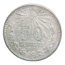Moneda 50 Centavos 19012 Plata .800 Resplandor Fecha Clave