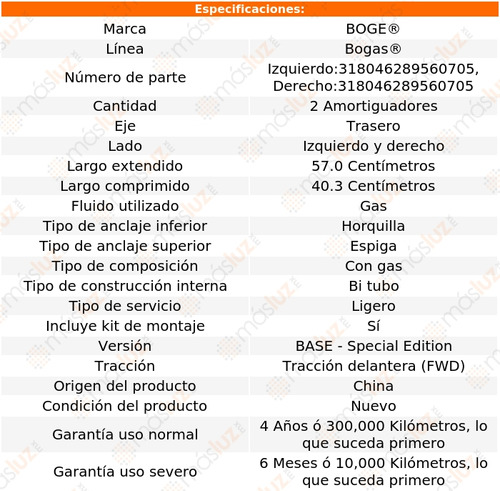 2- Amortiguadores Gas Traseros Tsx L4 2.4l 13/14 Boge Bogas Foto 2