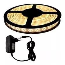 Fita Super Led 5050 Branco Quente 300 Leds 5m + Fonte