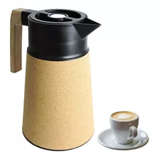 Bule Garrafa Térmica Com Botão Para Café Cor Marrom E Preto