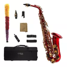 Saxofón Alto Rojo/llaves Doradas Cora By L. America