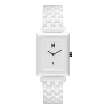 Mvmt Reloj Cuadrado De Cerámica Blanca Brillante Para Mujer,