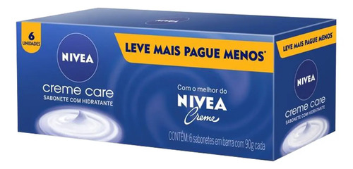 Nivea Kit Sabonete Em Barra Creme Care 90g (6 Unidades)