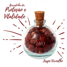 Garrafinha Proteção Vitalidade Pedra Natural Jaspe Vermelho