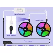 Kit Tira Led Wifi Ir 10 Metros Rgb Tuya Smart Alexa 