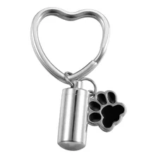 Stainless Steel Keychain Cylindrical Bottle Pet/dog Paw...