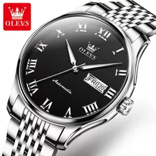 Reloj Automático Olevs 9929 Business Luminous Calendar Color Del Fondo Silver Black