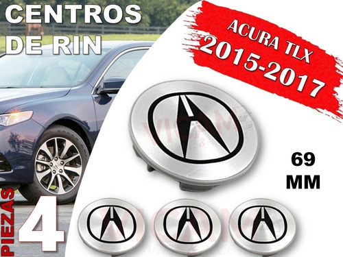 Kit De Centros De Rin Acura Tlx 2015-2017 69 Mm (gris) Foto 2