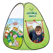 Barraca Infantil Tenda Cabana Animais Selva Menino Verde