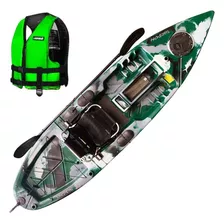 Caiaque Pesca Tarpon Cabe Pedal Com Cadeira + Leme + Colete Cor Exército