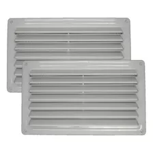 Kit Com 02 Grelhas De Ventilação Com Tela 17 X 28 X 3 Cm