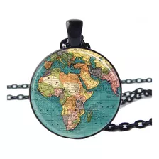 Colar Com Pingente Mapa Mundi Africano Da Africa Mãe Africa 