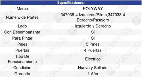 Par Espejos Acura Rdx 08/12 Polyway Foto 4